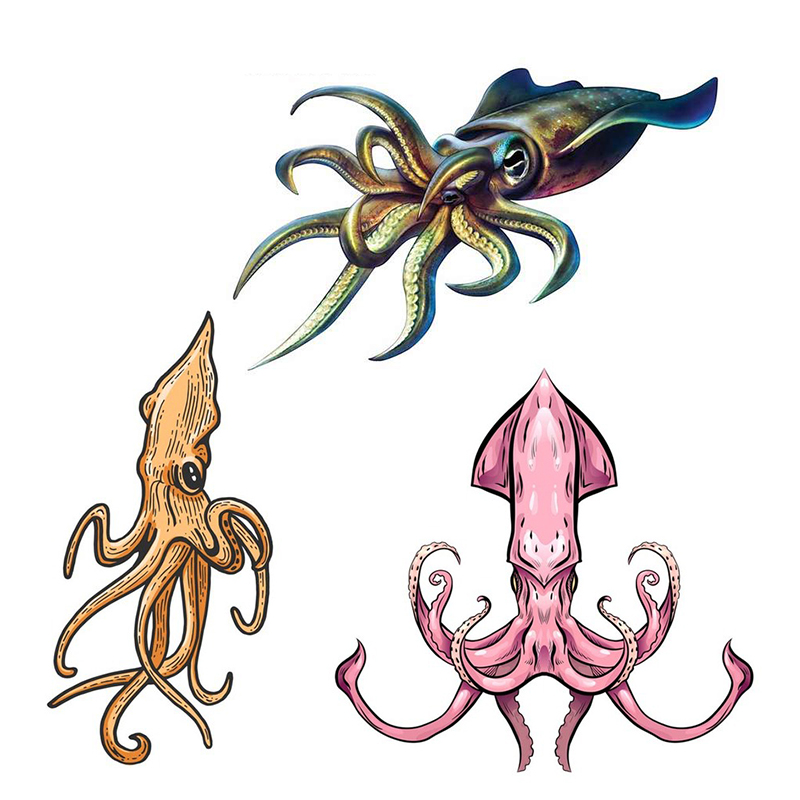 Hunting Outdoor Decor - J518# Cartoon Car Sticker Squid Sticker