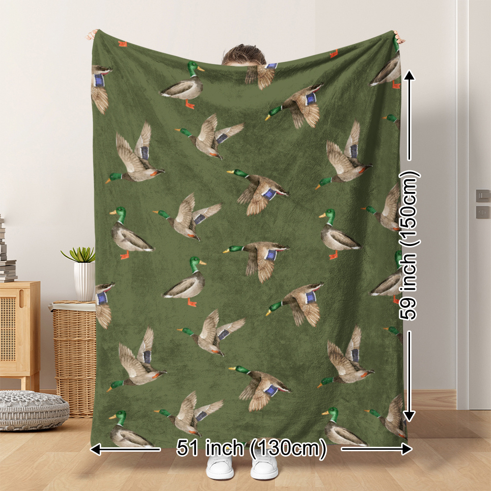 Mallard Duck Fleece Blanket Hu - Hunting Outdoor Decor ulasan dan harga
