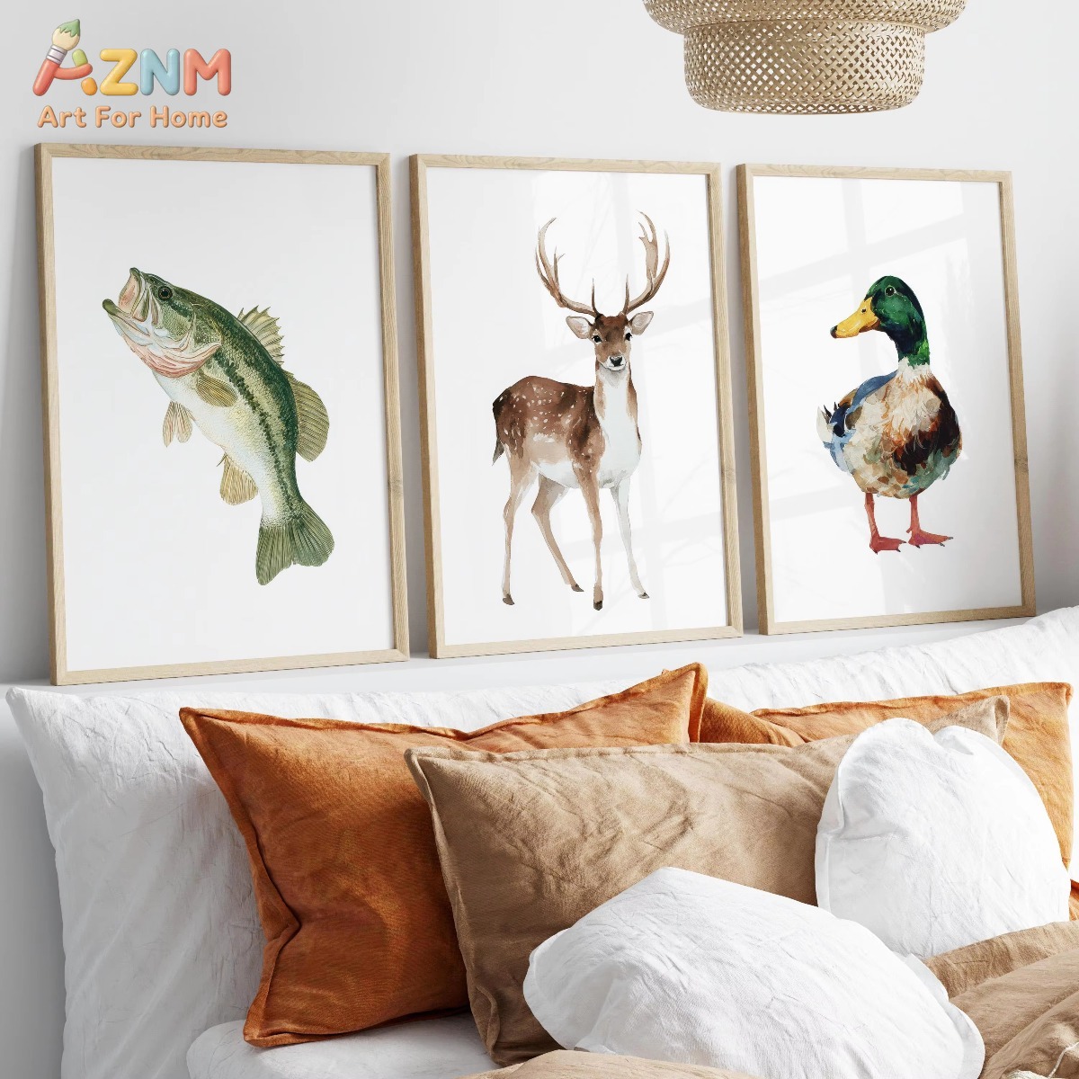 AZNM Watercolor Hunting and Fi - Hunting Outdoor Decor ulasan dan harga