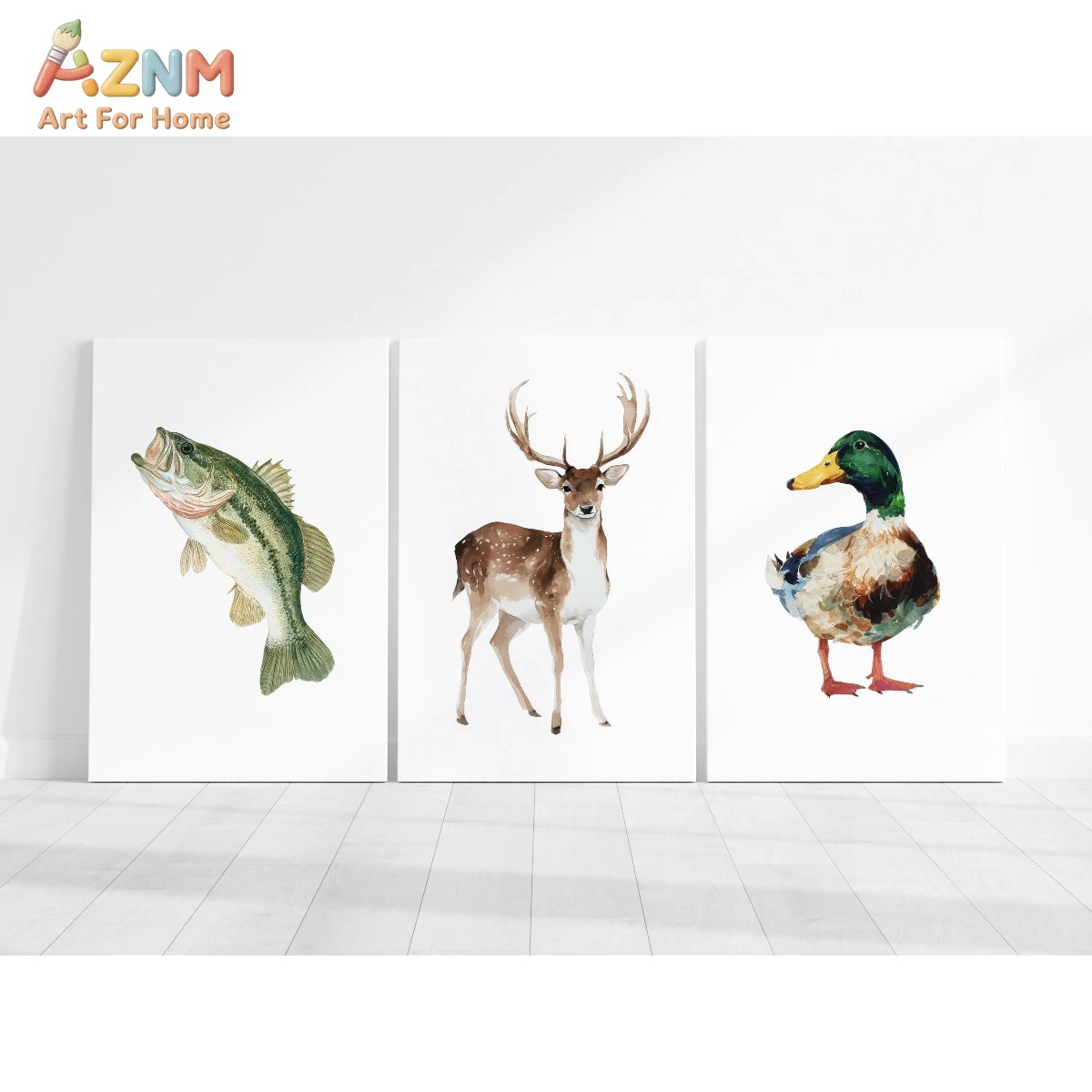 AZNM Watercolor Hunting and Fi - Hunting Outdoor Decor ulasan dan harga