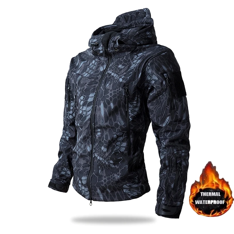 Winter Military Shark Skin Sof - Camouflage Hunting Jacket ulasan dan harga