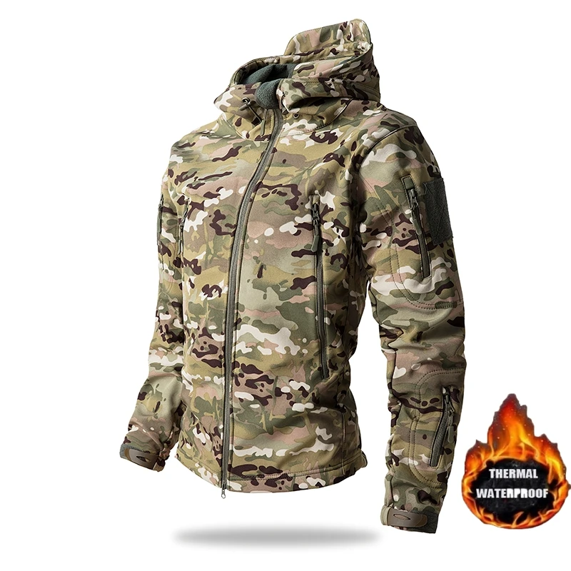 Winter Military Shark Skin Sof - Camouflage Hunting Jacket ulasan dan harga