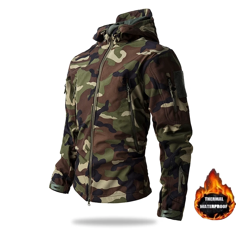 Winter Military Shark Skin Sof - Camouflage Hunting Jacket ulasan dan harga