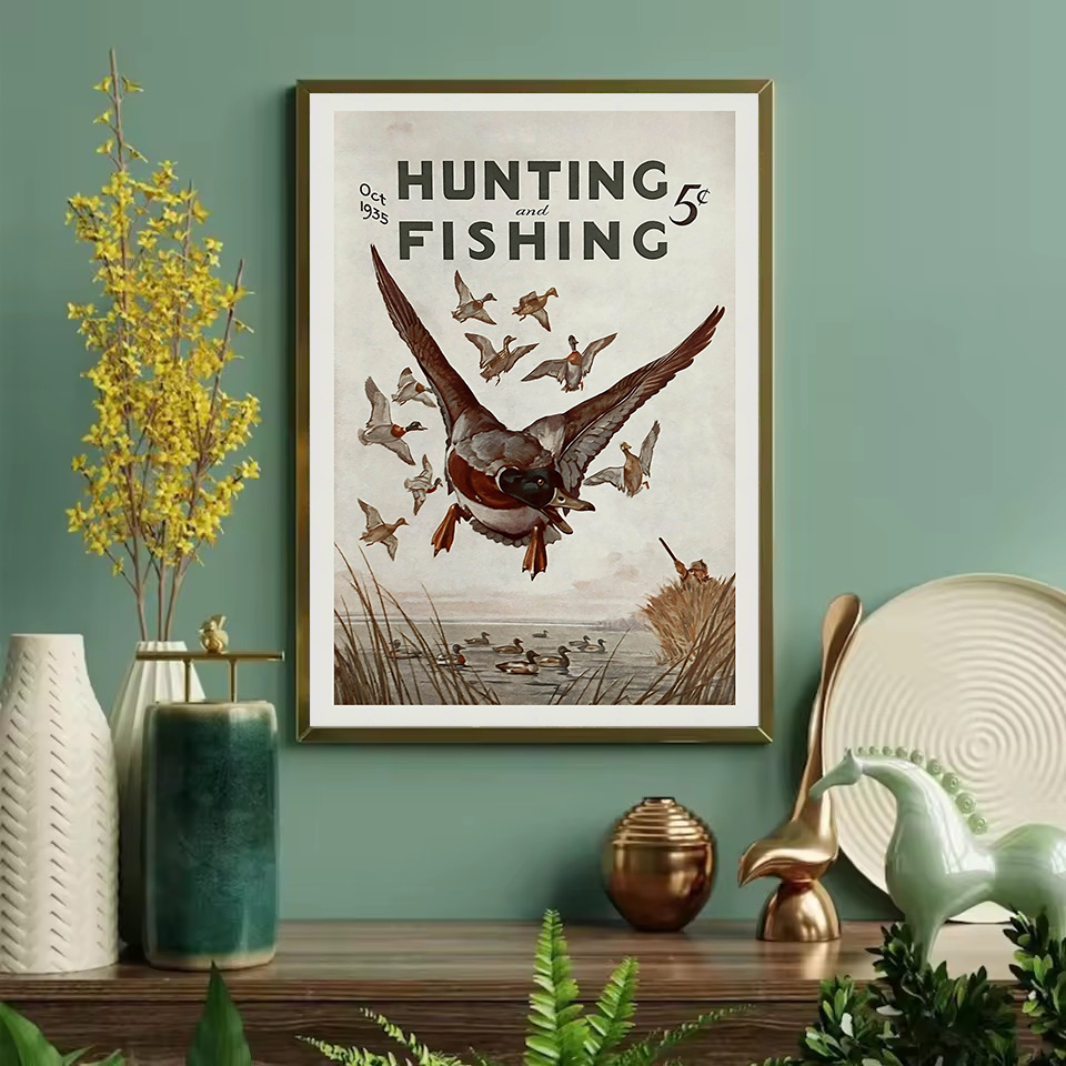 Retro Wildlife Outdoor Hunting - Hunting Outdoor Decor ulasan dan harga