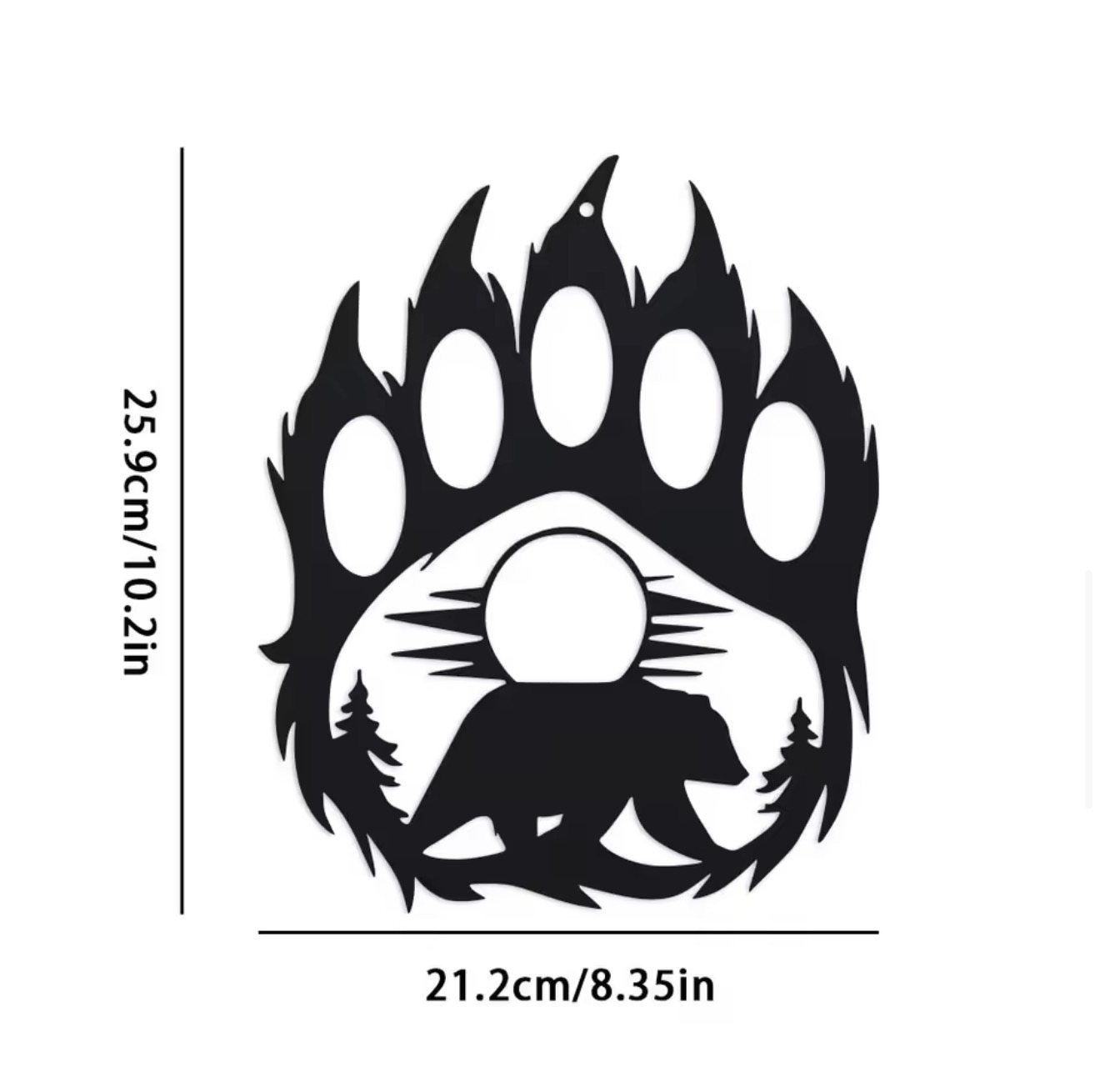Rustic Metal Bear Paw Wall Art - Hunting Outdoor Decor ulasan dan harga