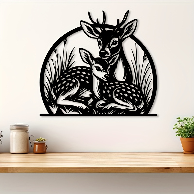 Brand Rustic Iron Deer Wall Ar - Hunting Outdoor Decor ulasan dan harga